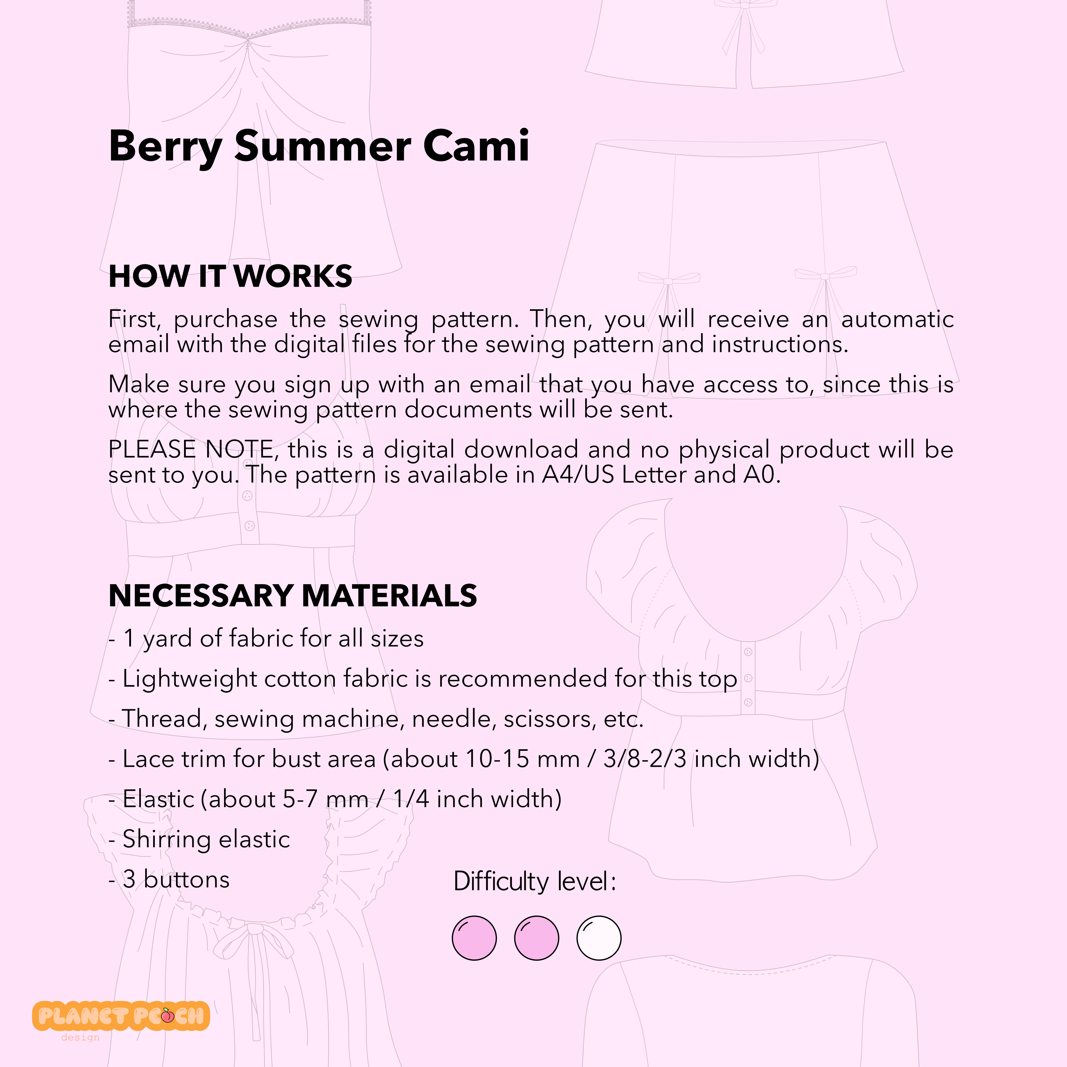 Babydoll Cami Sewing Pattern | Berry Top