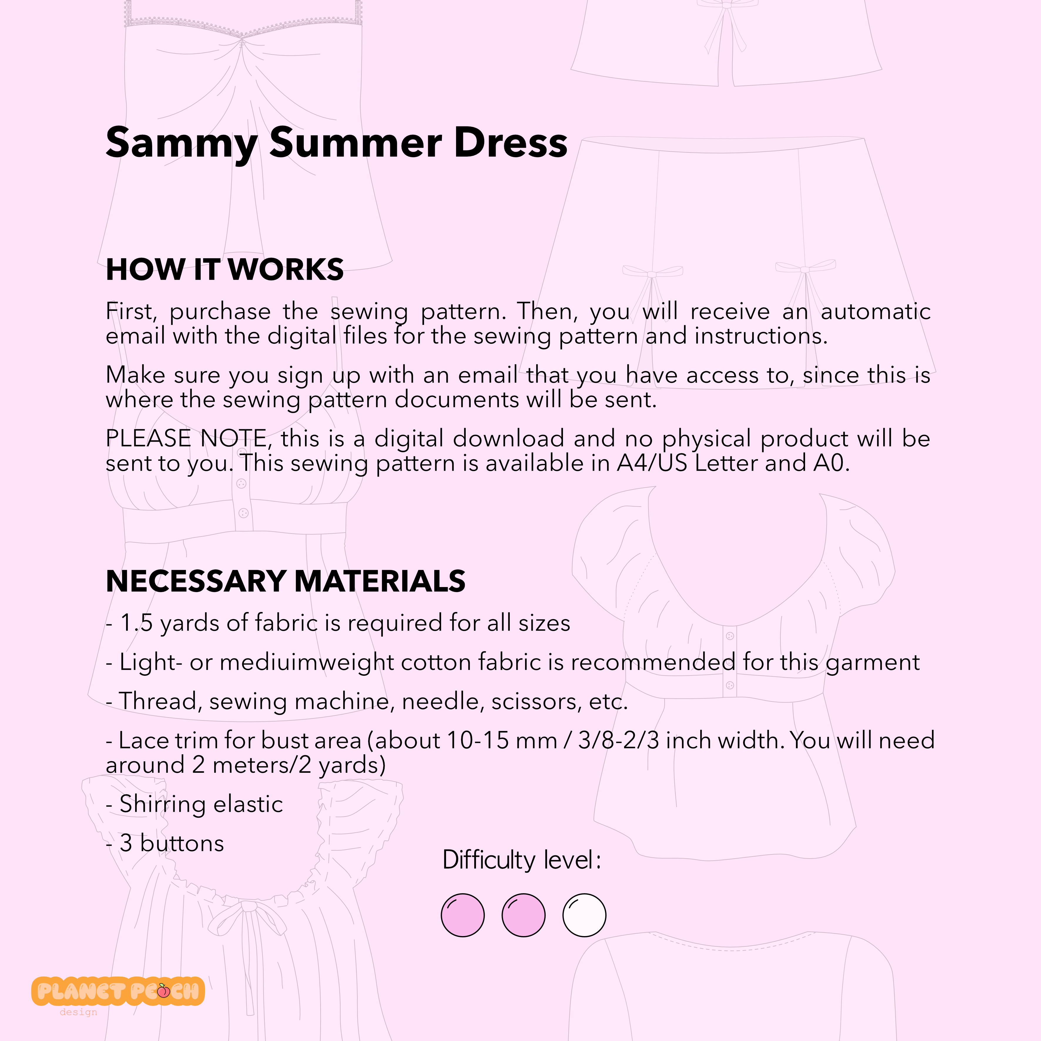 Babydoll Dress Sewing Pattern | Sammy Dress