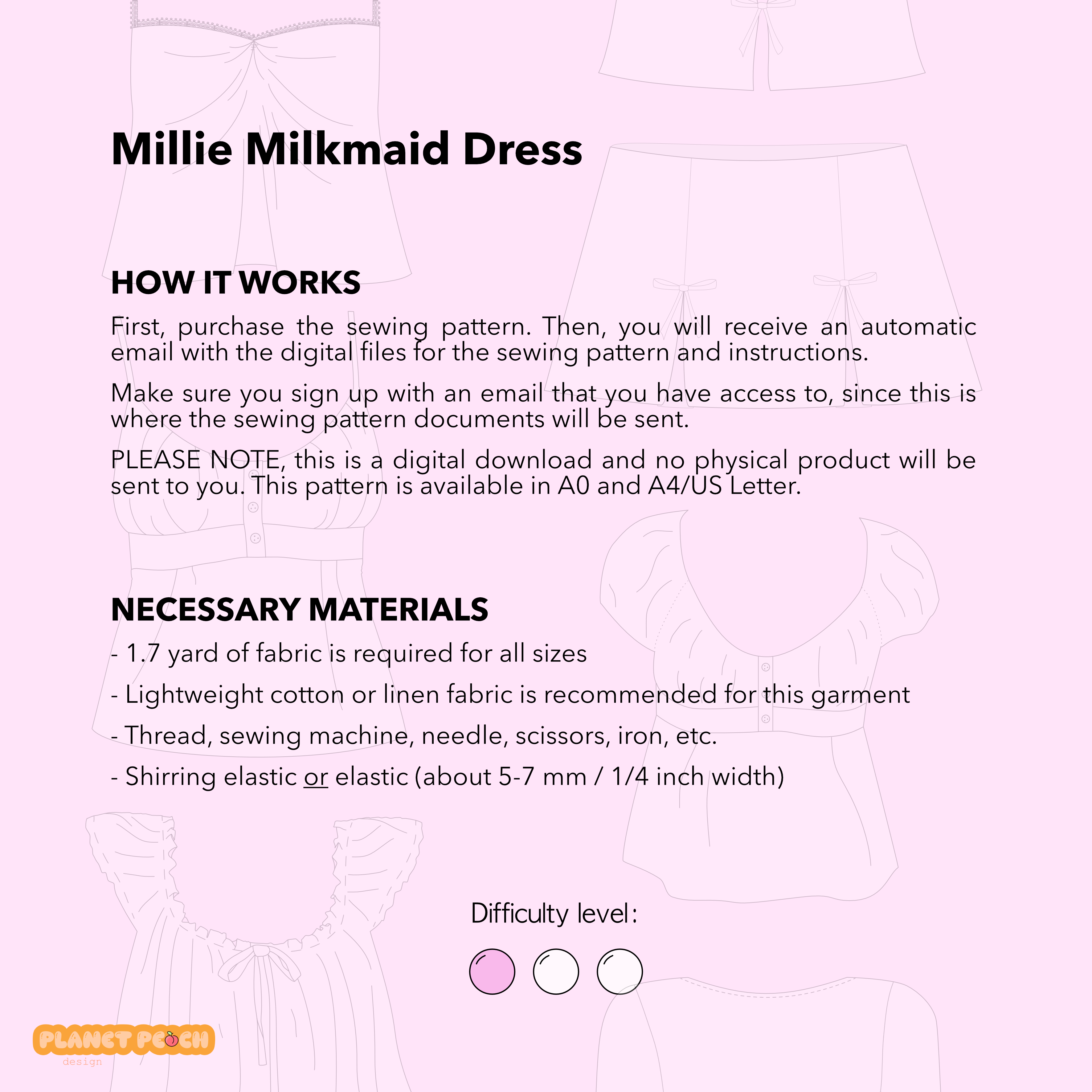 Milkmaid Dress Sewing Pattern | Millie Dress