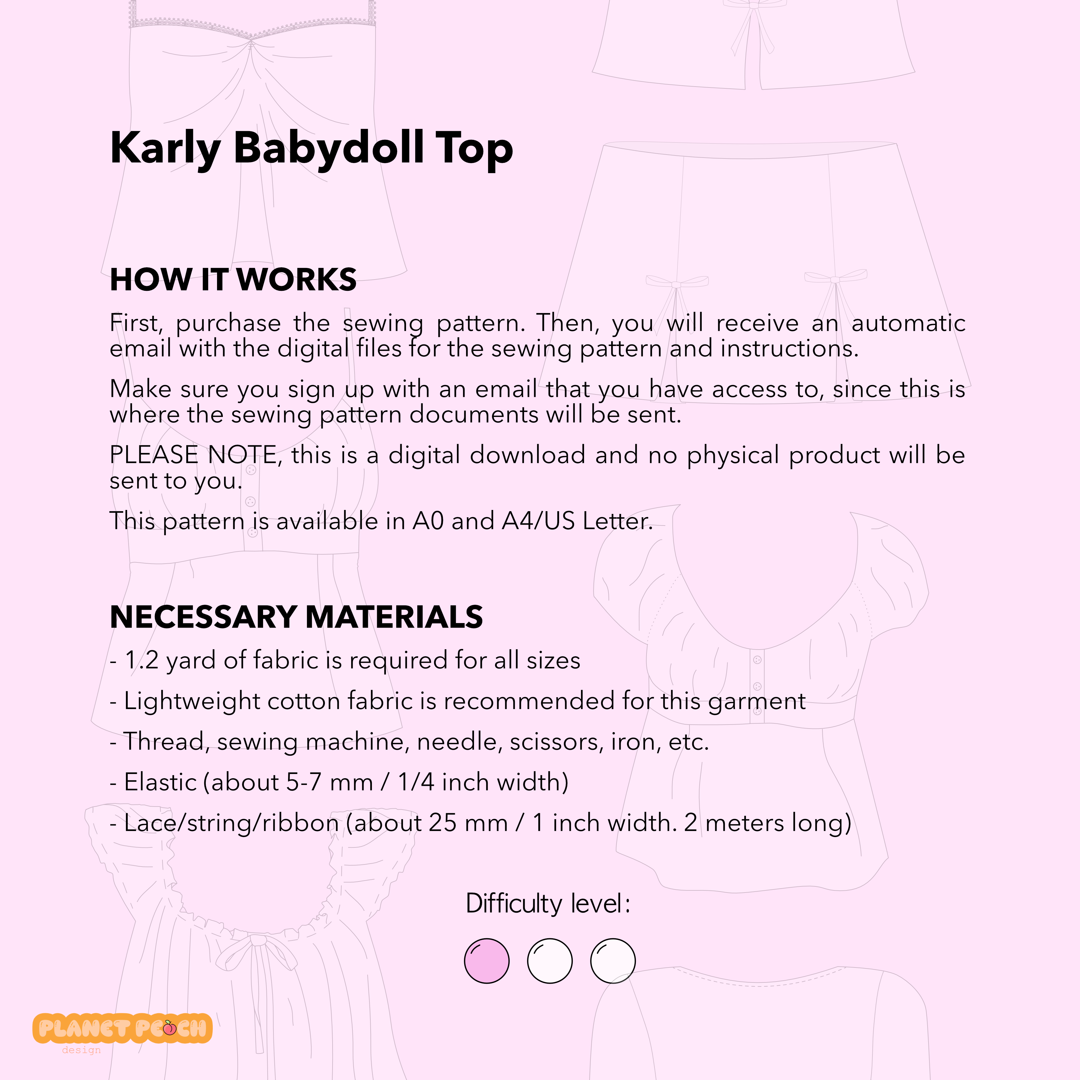 Coquette Babydoll Top Sewing Pattern | Karly Top