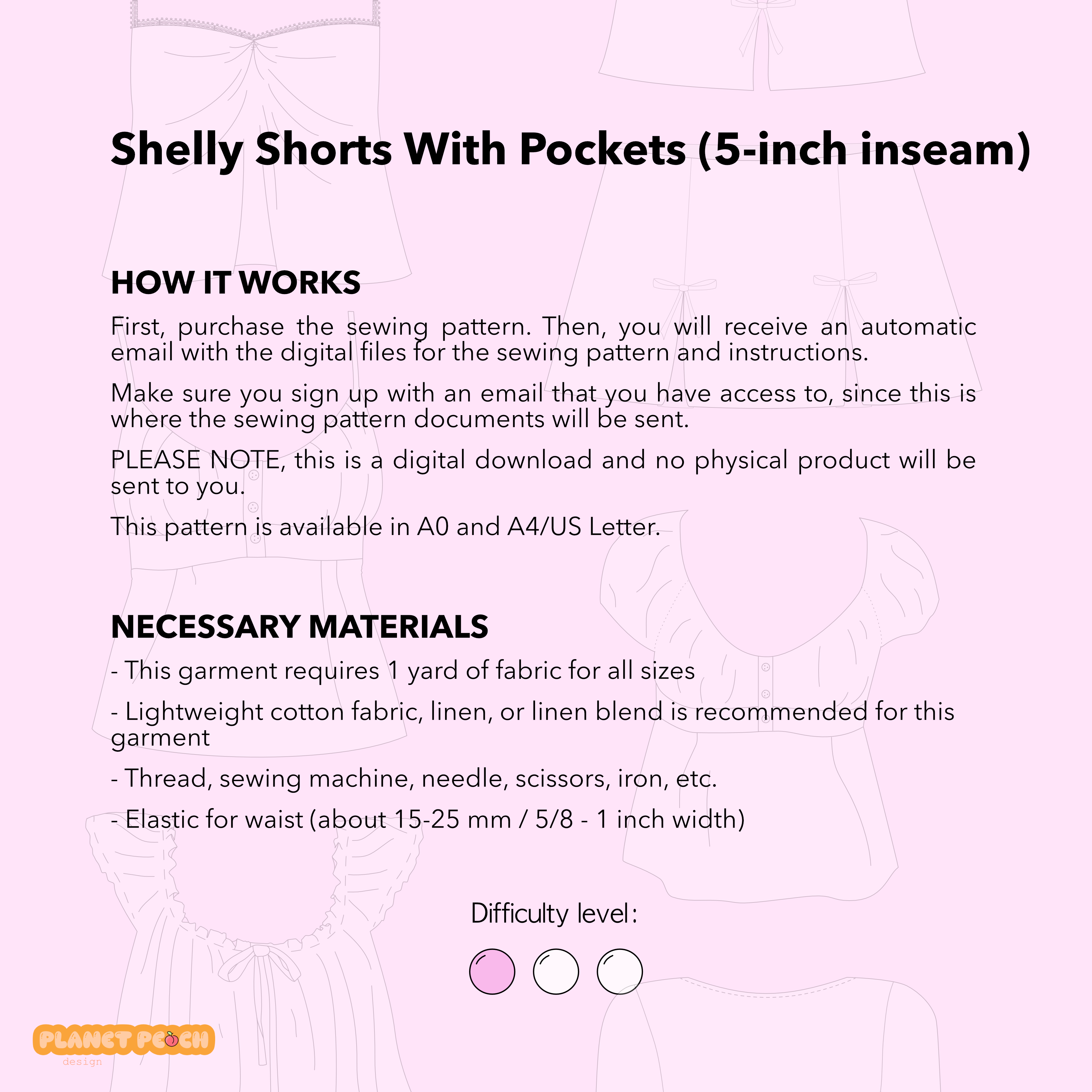 Scandi Shorts 5-inch Inseam Sewing Pattern | Shelly Shorts
