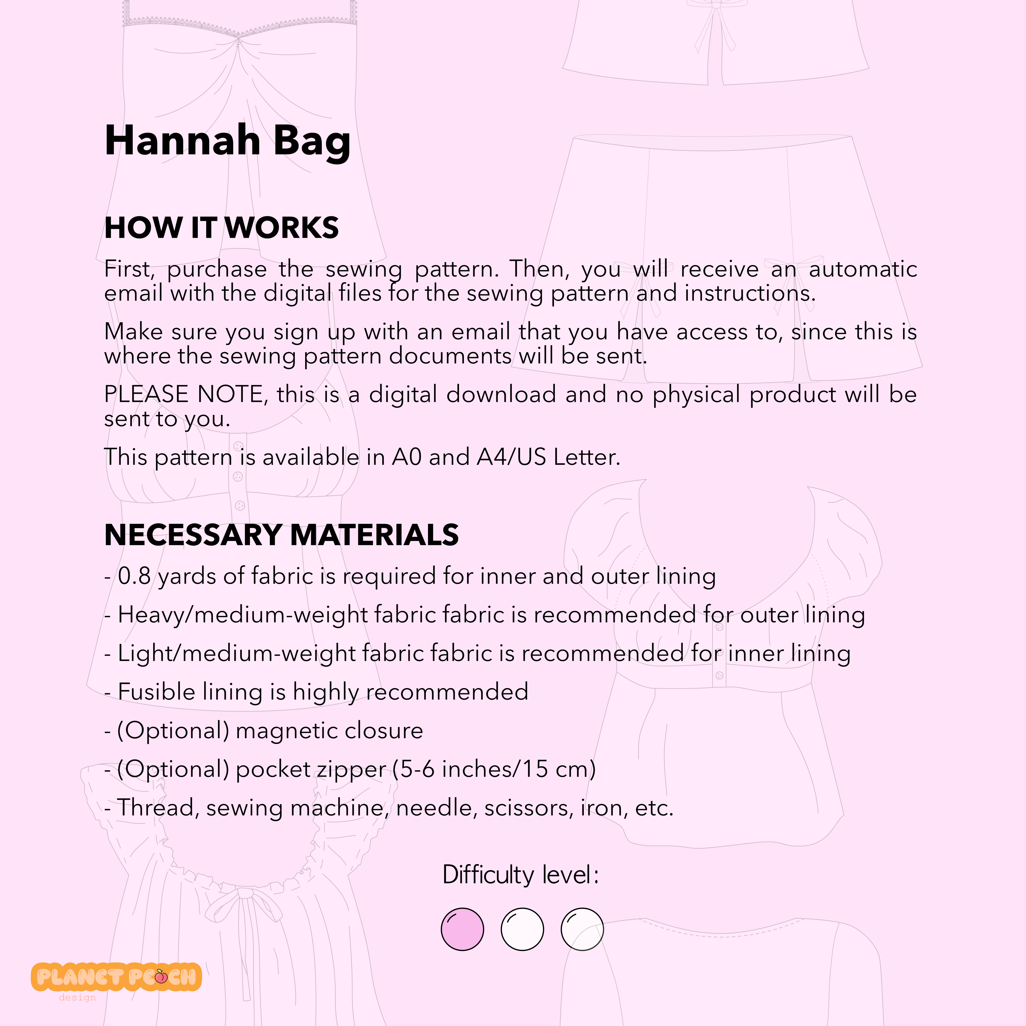 Slouchy Tote Bag Sewing Pattern | Hannah Bag