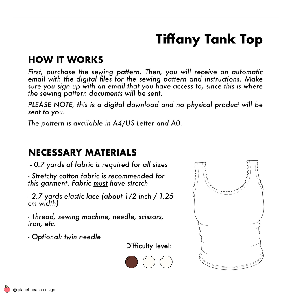 Lace Trim Tank Top Sewing Pattern | Tiffany Top